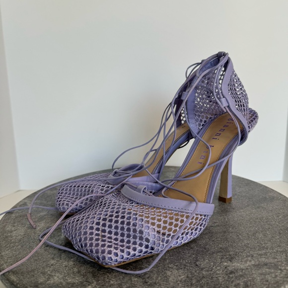 Gianni Bini Reagan Mesh And Leather Purple Heels 9.5 - Picture 2 of 12